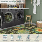Lahome Floral Kitchen Runner Rug- 2x8 Runners for Hallways Non-Slip Washable Rug Runner Throw Low-Pile Entryway Laundry Runner Rugs Soft Green Paisley Print Carpet Runner for Bedroom Living Room