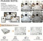3x5 Machine Washable Area Rug for Entryway, Grey Modern Vintage Abstract Rug Non-Slip Low Pile Soft Faux Wool Small Carpet, Kids and Pets Friendly for Bedroom Kitchen Hallway Home Decor Rug