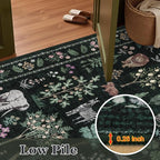 6x9 Area Rugs Living Room Rug: Vintage Washable Rug Floral Soft Carpet Indoor Floor Non-Slip Boho Stain Resistant Large Carpets for Bedroom Kids Nursery Dining Room Farmhouse Home Office Green