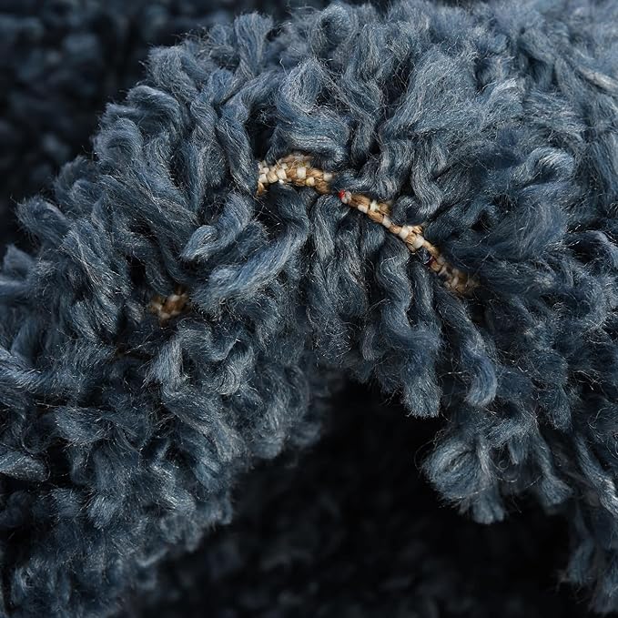 Unique Loom Davos Shag Collection Area Rug - Solid (2' 7" x 20' Runner, Marine Blue)
