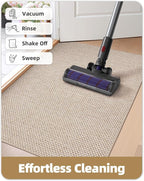 Color&Geometry Ultra-Thin Indoor Door Mat, 32"x48" Low-Profile Non-Slip Entryway Rug with Modern Geometric Texture, Washable Doormat for Indoor Entrance, Front Door, Khaki (Rolled-up NO Creases)