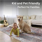 Bloom Rugs Washable Non-Slip 6' x 9' Rug - Red/Blue Traditional Medallion Area Rug for Living Room, Bedroom, Dining Room, and Kitchen - Exact Size: 6' x 9'