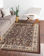 Unique Loom Sialk Hill Collection Area Rug - Washington (9' 10" x 13' 1" Rectangle Brown/Black)