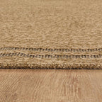 Easy Jute Rugs 6x9 Bordered Natural Color Living Room Indoor Outdoor Area Rug for Patio and Kitchen Rug High Traffic Washable Easy to Clean Solid Boho Woven Design Outside Carpet (6 x 9)
