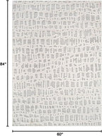 Beverly Rug Micro Loop Area Rug Gray/White 5x7 Abstract Modern Luxury Irregular Grid Durable Soft Indoor Rugs for Living Dining Room Office Stain Resistant Non Shedding Casual Indoor Carpet 5 x 7