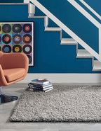 Unique Loom Solid Shag Collection Area Rug (4' 1" x 6' 1" Rectangle, Cloud Gray)