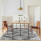 ReaLife Rugs Machine Washable Area Rug - Living Room Bedroom Bathroom Kitchen Entryway Office - Padded Low Pile Stain Resistant Premium - Moroccan Diamond Tribal - Jax - Gray 7'6" x 9'6"
