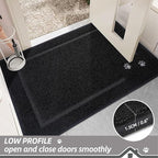 BEQHAUSE Dog Door Mat for Muddy Paws 32"x70" Dirt Trapper Absorbent Doormat Non Slip Entryway Rugs Washable Stain Resistant Welcome Floor Mat Soft Low-Profile for Front Back Door, Black
