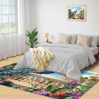 Peacock Rugs for Living Room - 8x10 Rug, Tropical Palm Leaves Area Rugs for Bedroom, Peacock Decor Rug, Floral Animal Washable Carpet, Peafowl Carpet - Peafowl Home Decor & Gifts