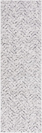 SAFAVIEH Adirondack Collection Runner Rug - 2'6" x 10', Ivory & Charcoal, Chevron Design, Non-Shedding & Easy Care, Ideal for High Traffic Areas in Living Room, Bedroom (ADR104N)