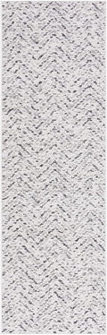 SAFAVIEH Adirondack Collection X-Large Area Rug - 2'6" x 22', Ivory & Charcoal, Chevron Design, Non-Shedding & Easy Care, Ideal for High Traffic Areas in Living Room, Bedroom (ADR104N)