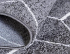 Unique Loom Trellis Frieze Collection Area Rug - Geometric (5' x 8' Oval, Dark Gray/ Ivory)
