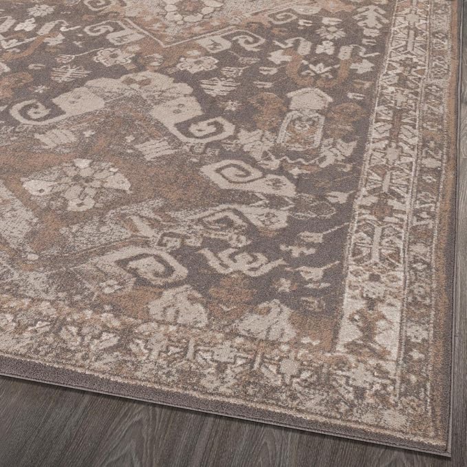 LUXE WEAVERS Moroccan Floral Beige 8x10 Area Rug for Living Room