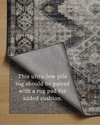 Loloi Amber Lewis Josie Collection JOS-04 Ink/Earth 9'-0" x 12'-0", .13" Pile Height, Low Profile, Machine Washable, Area Rug