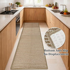 Braided Hallway Runner Rug,Super Absorbent Kitchen Mats for Floor,Non Slip Washable Kitchen Rugs,Quick Dry Boho Entryway Runner Rugs for Bathroom,Hallyways,Bedroom,24"x72",Brown