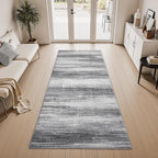 PADOOR Modern Abstract Runner Rug - 2x5 Washable Hallway Rugs, Ultra Soft Non-Slip Low Pile Floor Rugs for Hallway Entryway Kitchen Bedroom Bedside Laundry Room Black