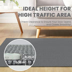 Braided Runner Rug 2x6 Ft Washable Runners for Hallways Non Slip Rubber Backed Kitchen Runners Cotton Entryway Runner Indoor, Woven Floor Carpet for Hall Kitchen Bedroom, Dark Grey/Grey
