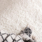 Unique Loom Solid Shag Collection Area Rug (7' 1" Round, Snow White)