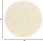 Unique Loom Solid Shag Collection Area Rug (3' 3" Round, Pure Ivory)