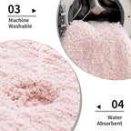 Pink Toilet Rug 22x24 Non Slip Fluffy Toilet Floor Mat U Shaped Washable Bathroom Contour Rug for Toilet Absorbent Thick Toilet Carpet