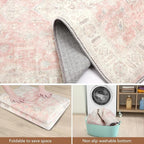 Washable Hallway Runner Rugs 2x8 Non-Slip Runner Rugs for Hallways Entrance Bedroom Runners Pink