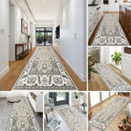 Kitchen Runner Rug Non-Slip Hallway Runner Rugs, 2.6 x 8ft Faux Wool Carpet Vintage Washable Area Rugs Runner with Rubber Backing for Hallway, Kitchen, Entryway, Living Room, Bedroom, Laundry