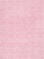 Unique Loom Trellis Frieze Collection Area Rug - Geometric (10' x 13', Light Pink/ Ivory)