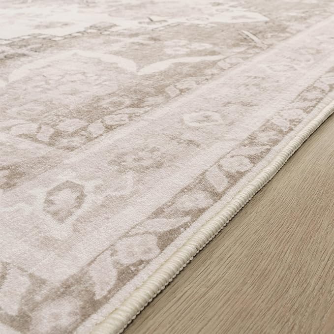 Paco Home Vintage Area Rug with Faded Oriental Pattern in Beige, Size: 2'8" x 4'11"