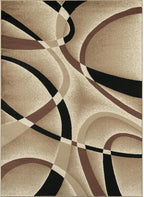 2305 Geometric Abstract Beige 5x7 Area Rugs for Living Room