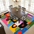 Pop Art Rug - 2x3 Area Rugs, Colorful Abstract Heart Entryway Rug, Hippie Aesthetic Funky Low Pile Fade Resistant Indoor Small Mats Home Decor #C053