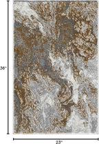 LUXE WEAVERS Marble Swirl Abstract Area Rug, Gray 2x3