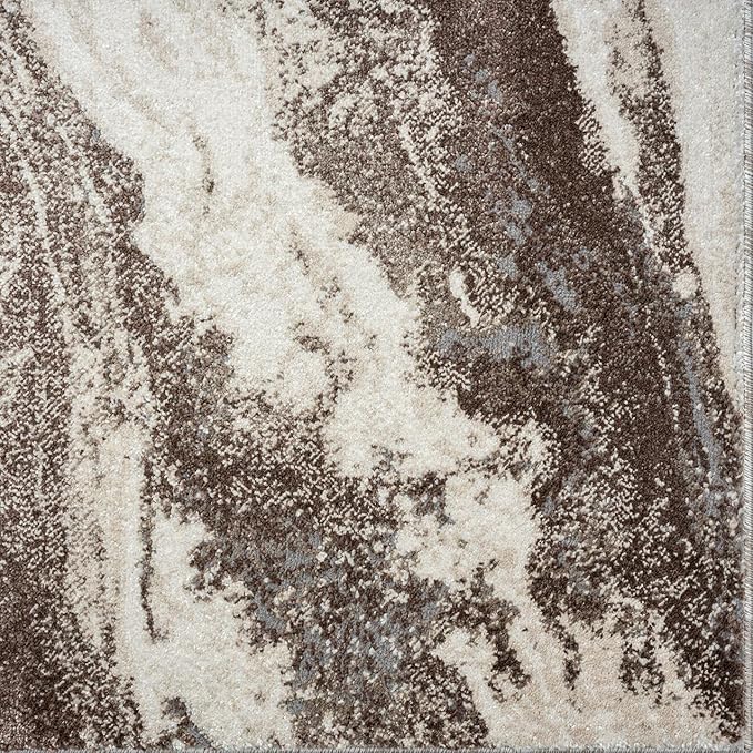 LUXE WEAVERS Lagos Collection 7983 Brown 8x10 Art Deco Geometric Area Rug