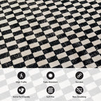 Rugshop Black and White Checkered Area Rug – High-Contrast Grid Pattern Carpet for Living Room, Bedroom, or Dorm – Trendy Contemporary Soft Floor Décor 2' x 3' Black