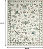 Lahome Insect Print 8x10 Area Rugs, Soft Washable Rugs 8x10 Living Room Rugs for Bedroom Dining Room, Ultra-Thin Modern Rug Stain Resistant Large Accent Carpet for Office Kids Nursery (8'x10',Beige)