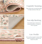 Phantoscope Washable Area Rug 6'x9' Non-Slip, Vintage Boho Rugs for Living Room, Bedroom, Dining Room, Persian Floral Medallion Pattern, Low-Pile Foldable Floor Carpet, Ivory Rose/Fall Bloom
