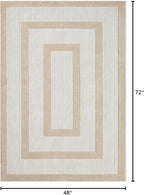 Abani Area Rugs - Modern Minimalist Pattern - Cream Rug for Living Room, Bedroom, Dining Room - Indoor/Outdoor - Easy to Clean - Non-Shedding - 4' x 6'