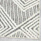 Antep Rugs Palafito 8x10 Geometric Shag Diamond High-Low Pile Textured Indoor Area Rug (Gray, 7'10" x 10')