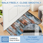 WILLSUN Washable Area Rugs, 5x7 Non-Slip Boho Large Area Rugs for Living Room, Bedroom, Machine Washable Vintage Rug, Indoor Floral Print Carpet for Home Decor, Kid & Pet Friendly Mat