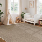 LBRO2M Easy Jute Solid Area Rug 9X12 Washable Rugs for Living Room Bedroom Natural Jute Look Indoor Outdoor Rug Durable, Solid Non Shedding Eco Friendly (9X12 Natural)