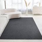 Faux Cashmere Area Rug - 5x7 Modern Low Pile Non-Slip Carpet for Living Room Bedroom, Dark Gray