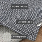 IOHOUZE Small Area Rug 2x3 Washable Woven Rugs for Entryway Non Slip Rubber Backed Front Door Rugs Indoor Doormat Throw Rug Floor Carpet for Entrance Kitchen, Dark Grey