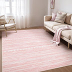 Nakagishi Pink Rugs for Bedroom Girls: 4x6 Washable Boho Large Neutral Area Rug Cute Soft Modern Indoor Floor Non Slip Accent Carpet for Living Room Nursery Kids Playroom Dorm Preppy Baby Room Decor