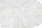 Faux Cowhide Round Area Rug | Non-Slip Leather Floor Carpet for Living Room, Bedroom, and Home Décor | Modern Stylish Accent Rug(White_3x3)