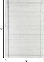 Mark&Day Wool Rugs, 2x3 Janmichael Solid and Border Gray/Ivory Area Rug, Grey Ivory Black Carpet for Living Room, Bedroom or Kitchen (2' x 3')