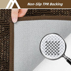 COSY HOMEER Non-Slip Door Mat 24"x36", Entryway Rugs Low Profile Absorbent Dirt Trapper Doormat for Front Entrance, Washable Polypropylene Entry Mat (Dark Brown)