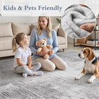 4x6 Area Rugs for Living Room Non Slip Machine Washable Rug Distressed Abstract Soft Indoor Carpet Neutral Boho Rug for Bedroom Dining Room Playroom Office, Grey