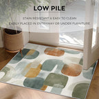 Mid Century Modern Rugs for Home Decor, 4x5 ft, Abstract Geometry Area Rugs for Living Room, Soft Non Slip Washable Boho Geo Geometric Carpet Bedroom Decorations Dt-Ghf-19