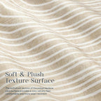 Phantoscope Washable Area Rug 5'x7' Non-Slip, Modern Neutral Boho Rugs for Living Room, Bedroom, Dining Room, Abstract Hand-Drawn Wavy Line Pattern, Low-Pile Foldable Floor Carpet, Beige/Ivory