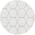 Unique Loom Trellis Frieze Collection Area Rug - Geometric (6' Round, Ivory/ Gray)