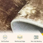Washable Area Rugs 9'x12' Non-Slip Modern Abstract Soft for Living Room Entryway Bedroom Nursery, Print Pattern, Brown Tan Beige Coffee